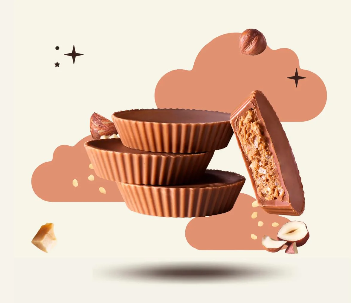 7th Heaven, Vegan Hazelnut Cream and Rice Crisp Chocolate Cups 1.5oz (42g) - Image 2