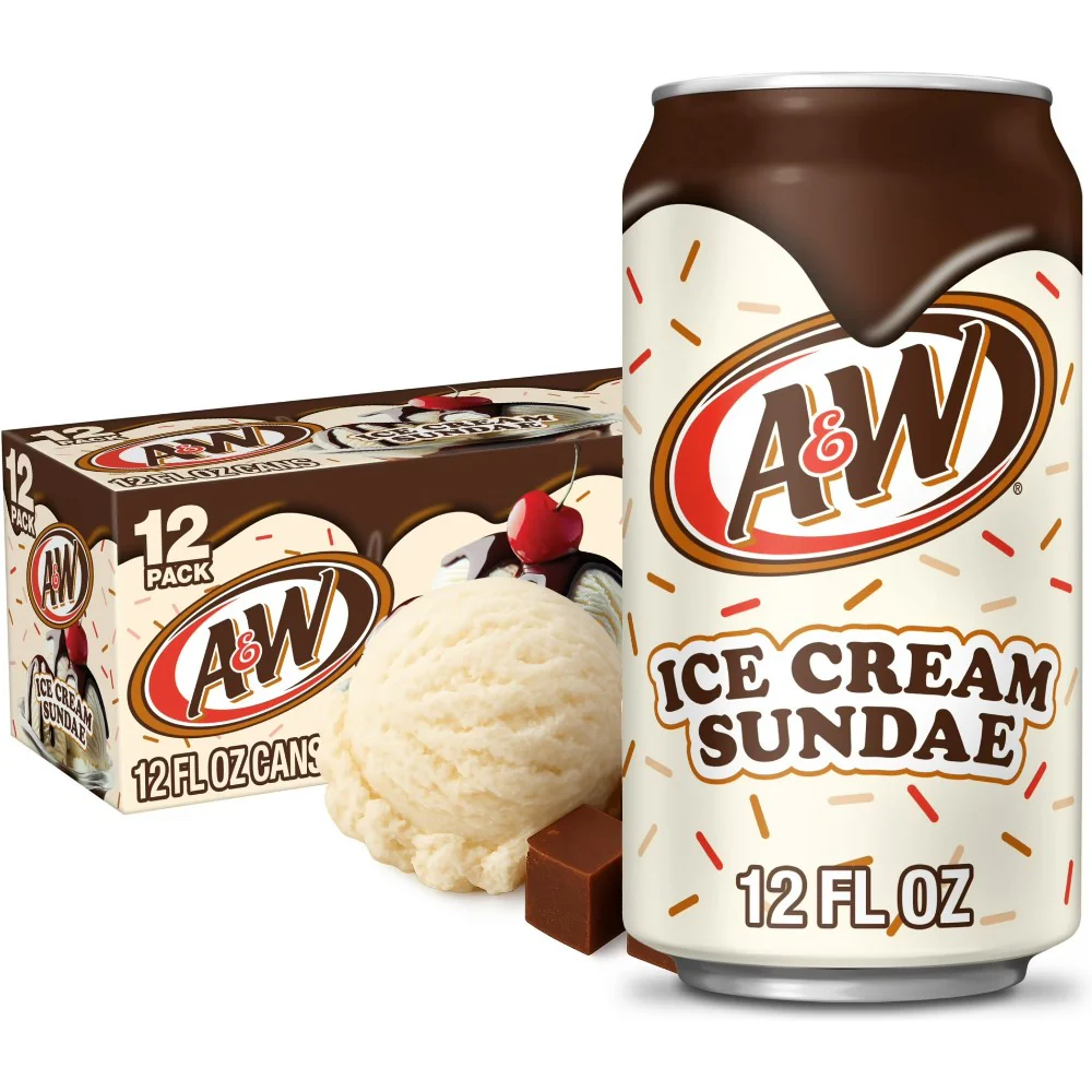 A&W Ice Cream Sundae Soda Pop Fizzy Drink 12oz (355ml) Cans - Image 4