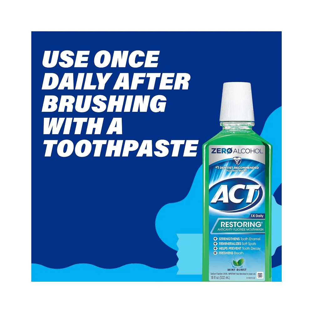 ACT Mouthwash Restoring Mint Burst 18oz (532ml) - Image 3