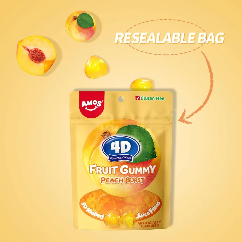 Amos 4D Fruit Gummy Peach Burst 6oz (170g) - Image 4