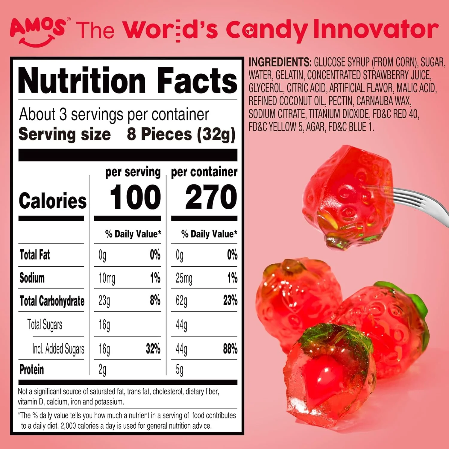 Amos 4D Fruit Gummy Strawberry Burst Theater Box 3oz (99g) - Image 6