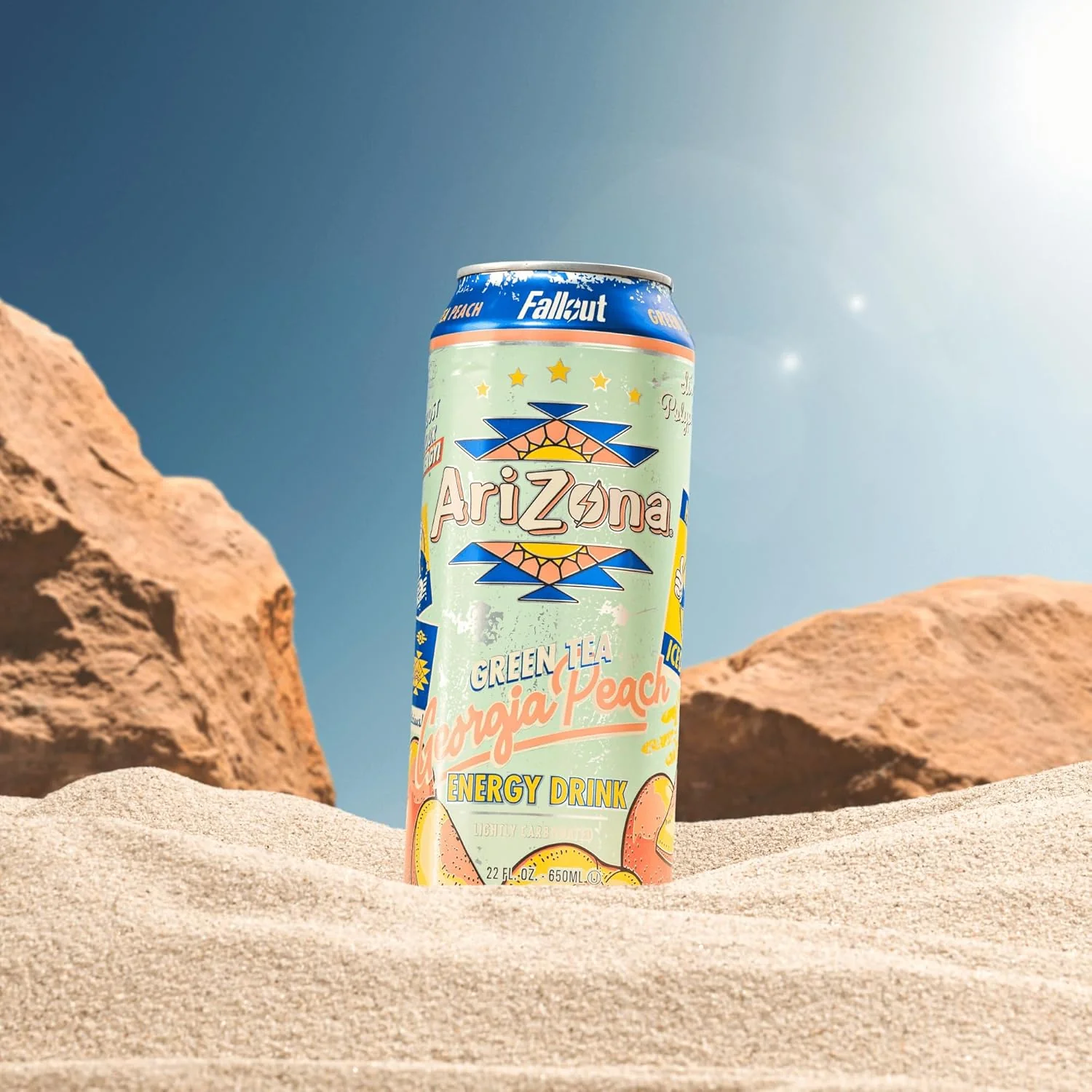 Arizona Fallout Energy Drink Georgia Peach 22oz (650ml) - Image 2