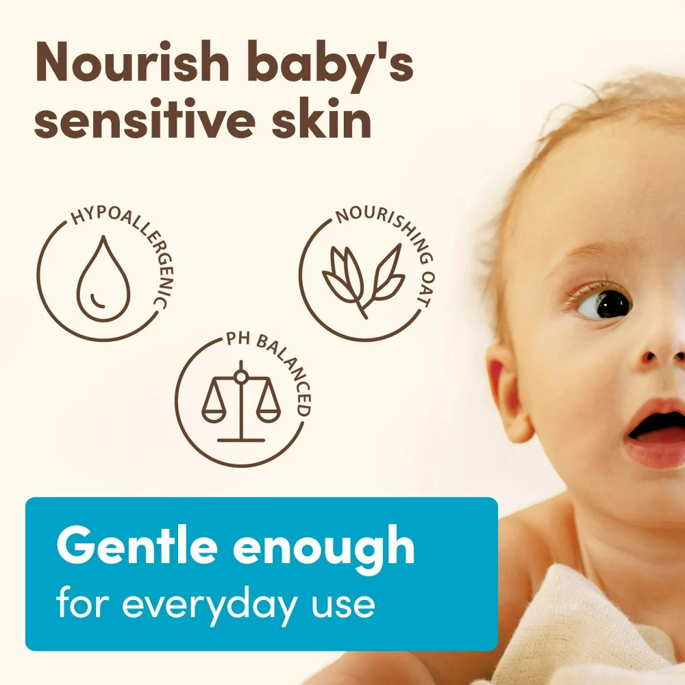 Aveeno Baby Daily Moisture Body Lotion for Sensitive Skin with Natural Colloidal Oatmeal (18oz) 532ml - Image 2
