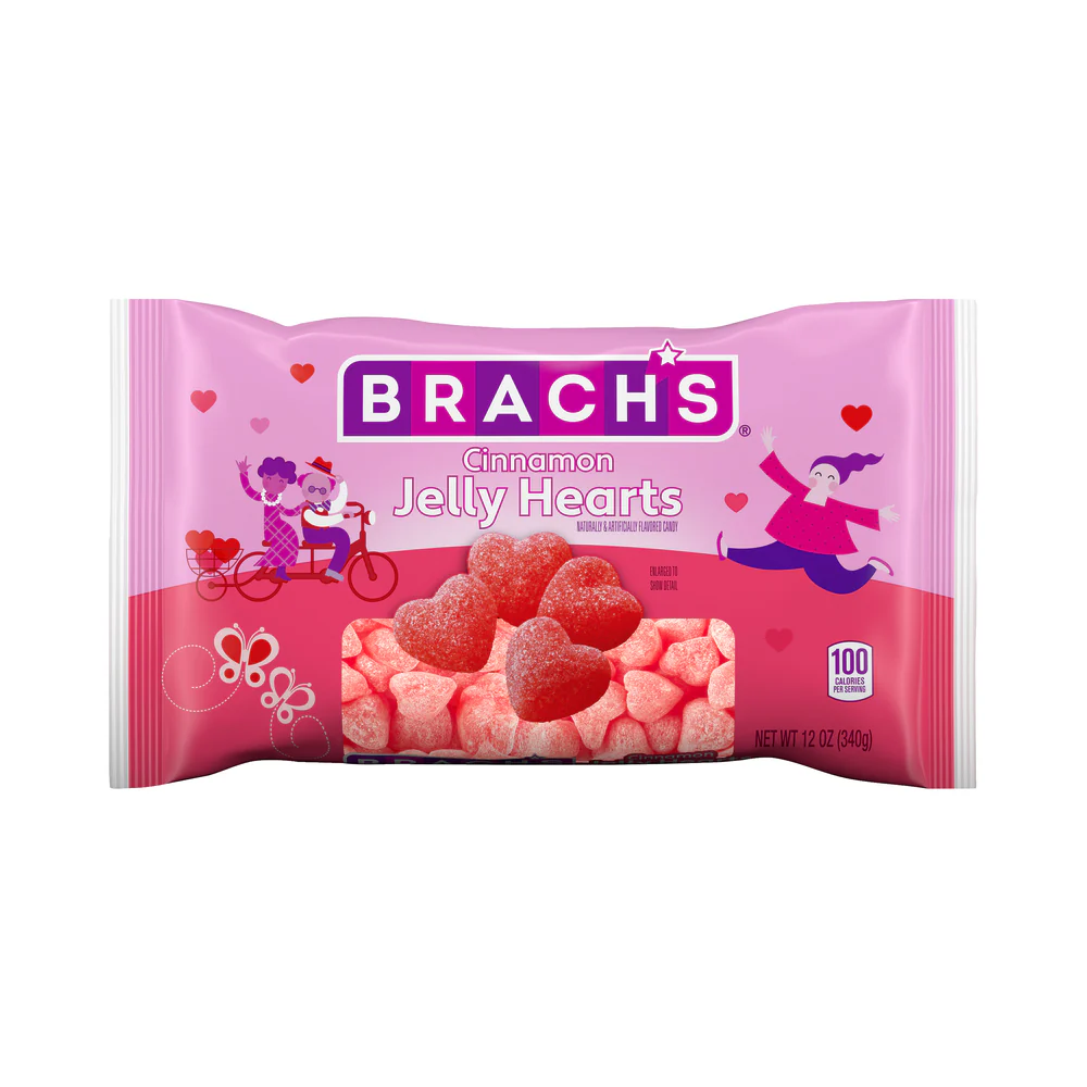 Brachs Valentines Day Cinnamon Jelly Hearts 12oz (340g)