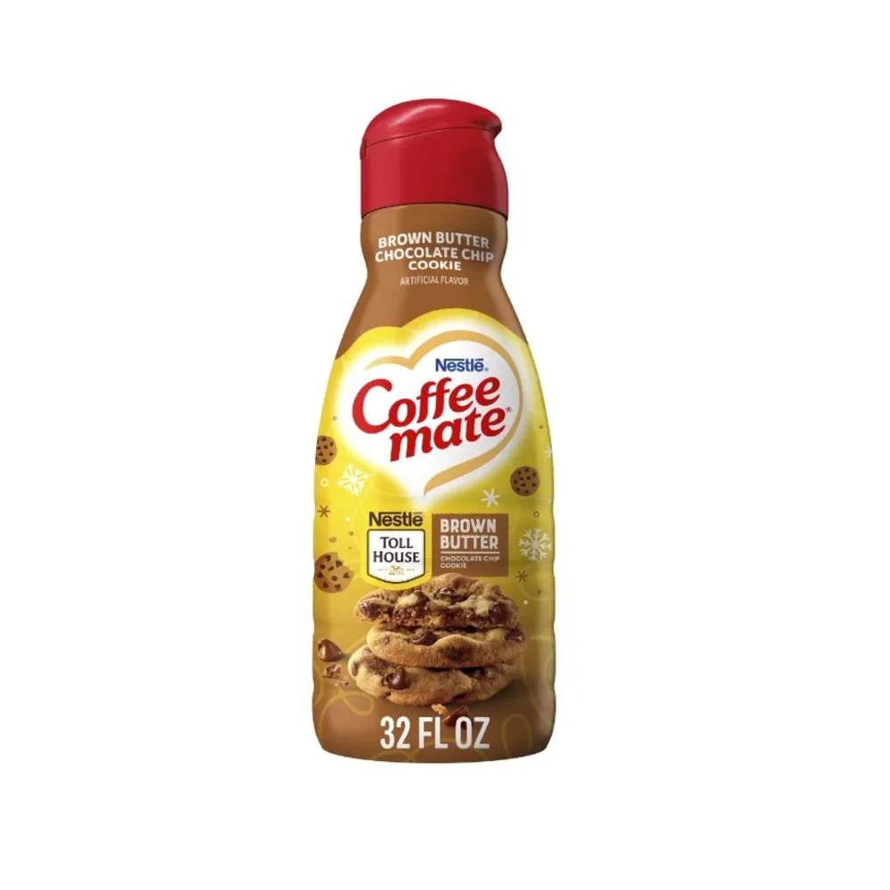 Coffee Mate Brown Butter Chocolate Chip Cookie Liquid Non-Dairy Coffee Creamer 32oz (946ml)