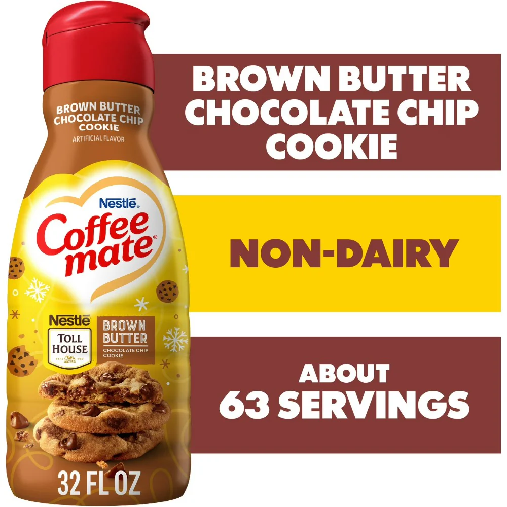 Coffee Mate Brown Butter Chocolate Chip Cookie Liquid Non-Dairy Coffee Creamer 32oz (946ml) - Image 2