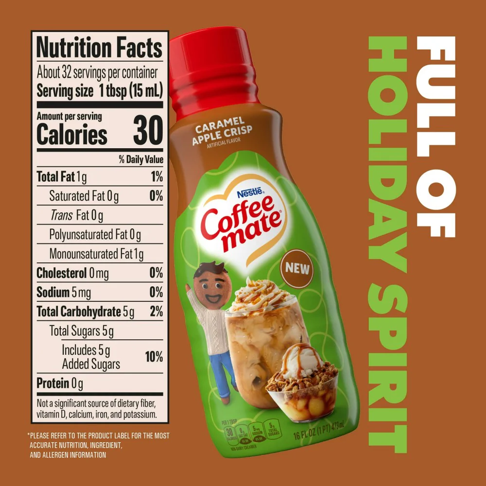 Coffee Mate Caramel Apple Crisp Liquid Non-Dairy Coffee Creamer 16oz (473ml) - Image 6