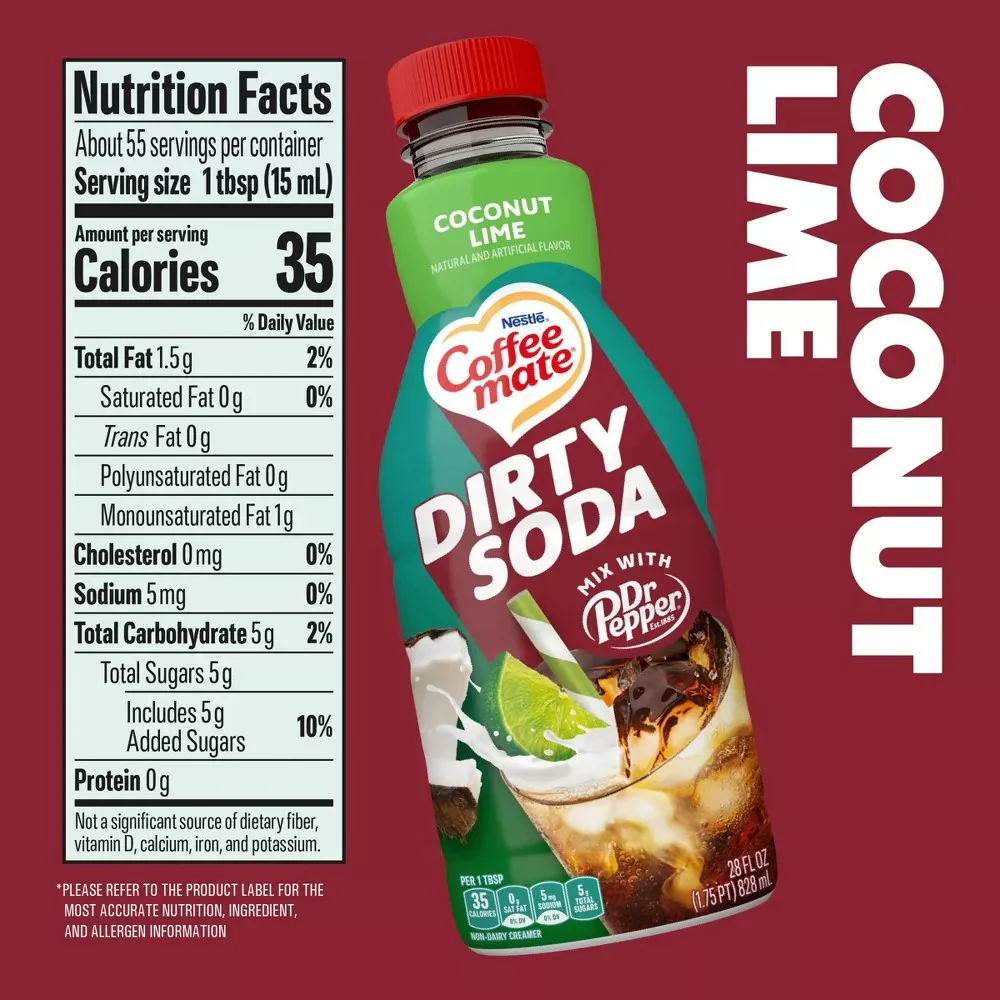 Coffee Mate Coconut Lime Dirty Soda Creamer 28oz (828ml) - Image 6