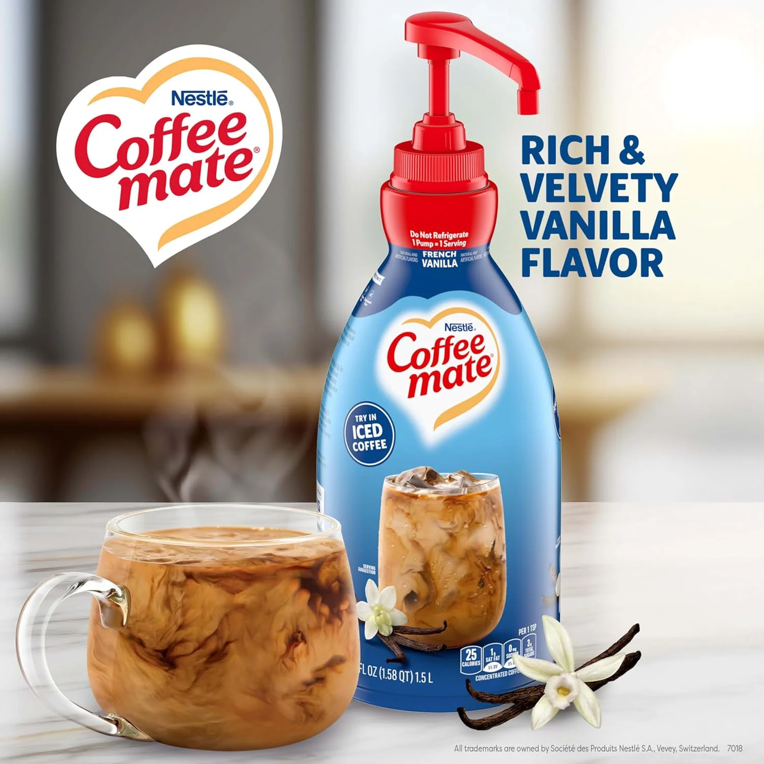 Coffee Mate French Vanilla Pump Creamer 50.7oz (1.5L) - Image 2
