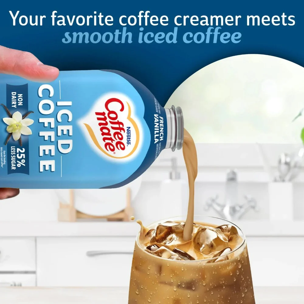 Coffee Mate Iced Coffee French Vanilla Flavored Iced Coffee Non-Dairy Ready to Drink 50oz (1.47L) - Image 3
