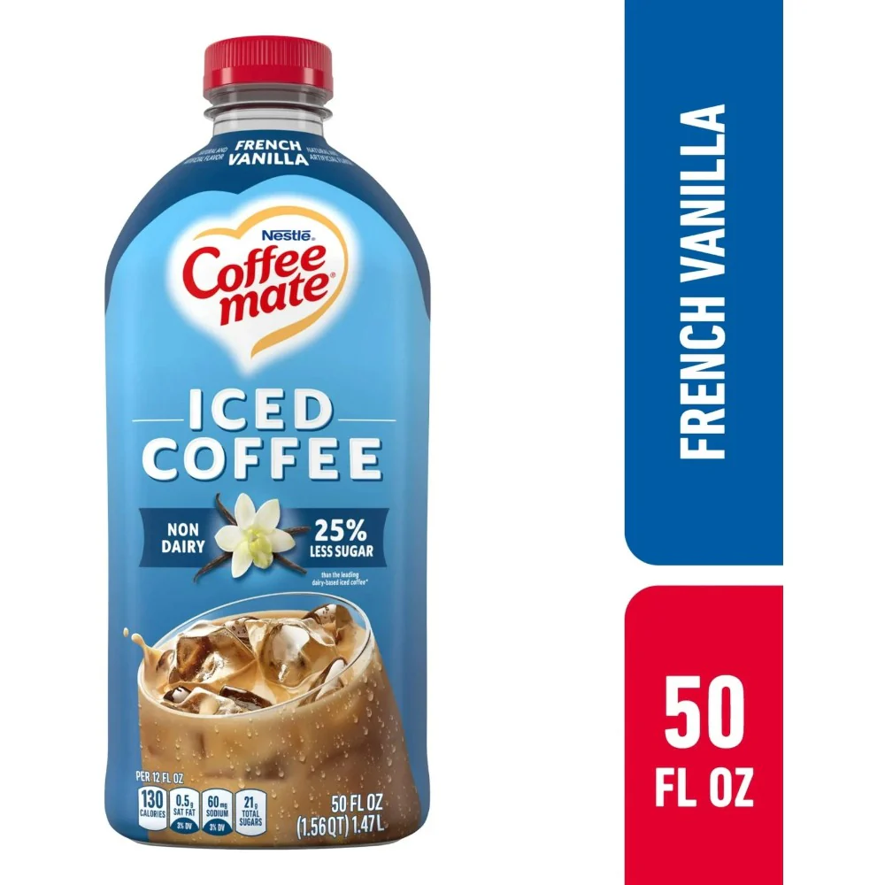 Coffee Mate Iced Coffee French Vanilla Flavored Iced Coffee Non-Dairy Ready to Drink 50oz (1.47L) - Image 5