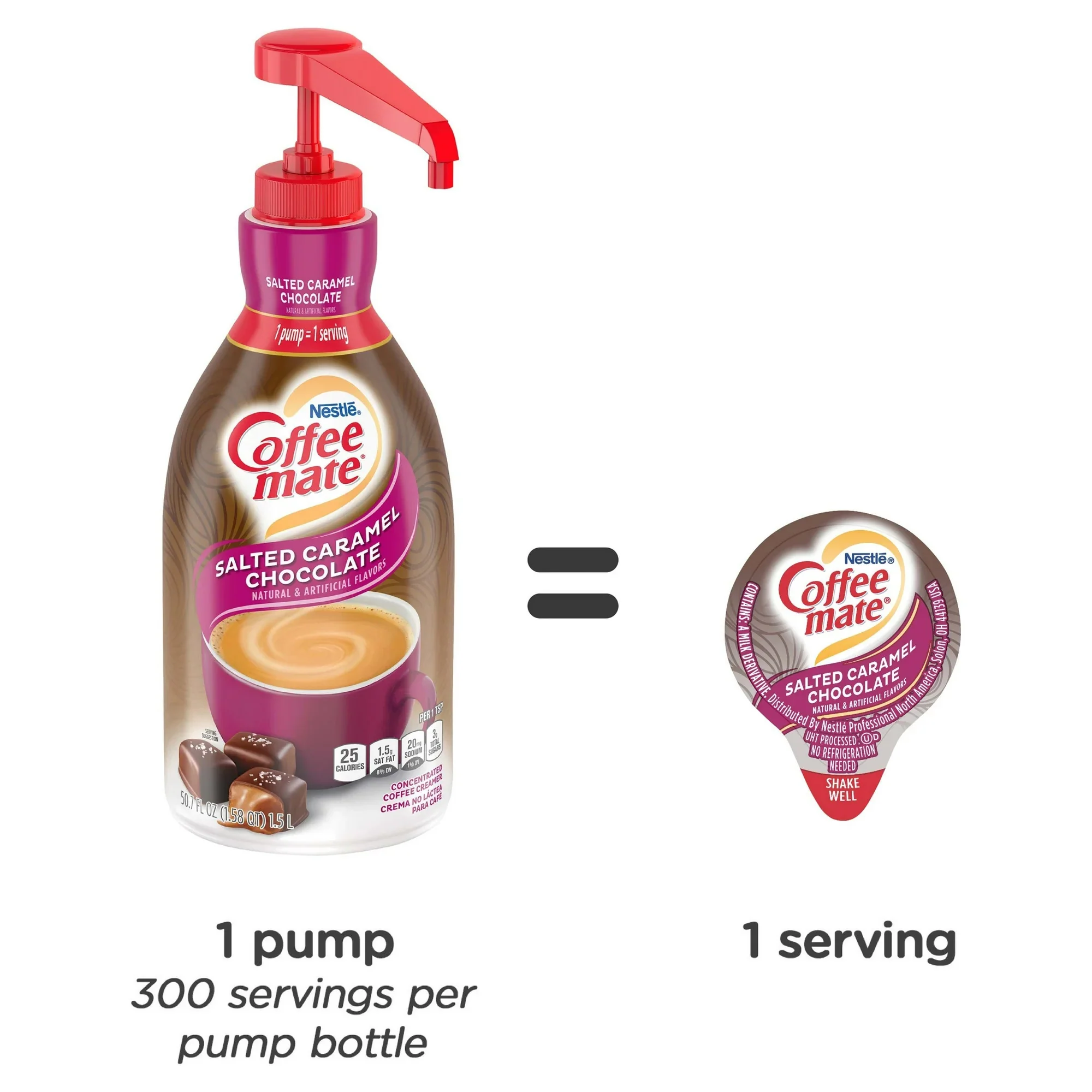 Coffee Mate Liquid Creamer Pump Bottle Salted Caramel Chocolate 50.7oz (1.5L) - Image 2