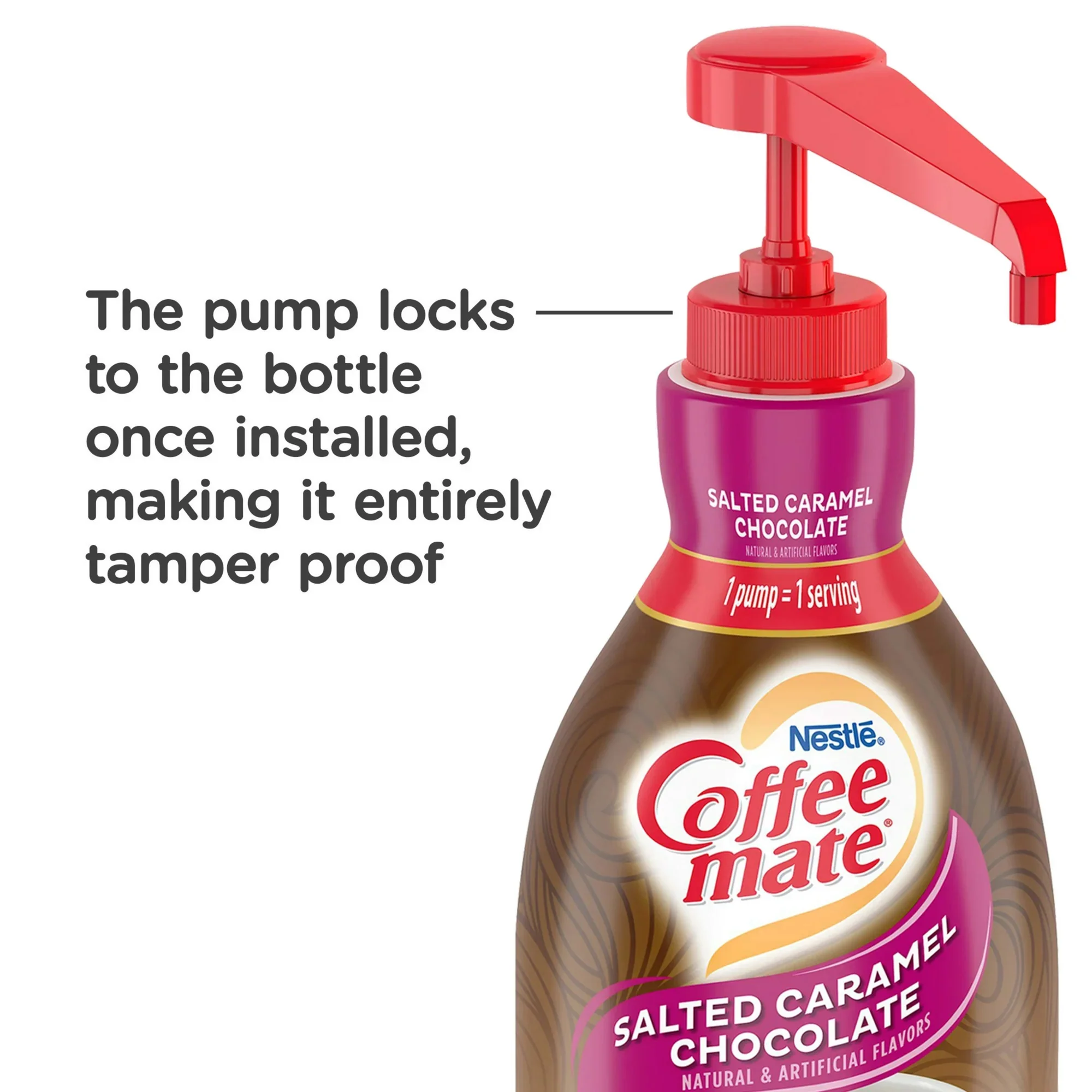 Coffee Mate Liquid Creamer Pump Bottle Salted Caramel Chocolate 50.7oz (1.5L) - Image 4