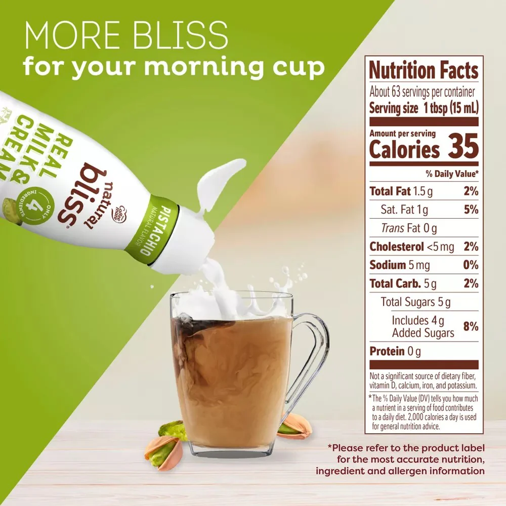 Coffee Mate Natural Bliss Pistachio Flavoured Coffee Creamer 32oz (946ml) - Image 3