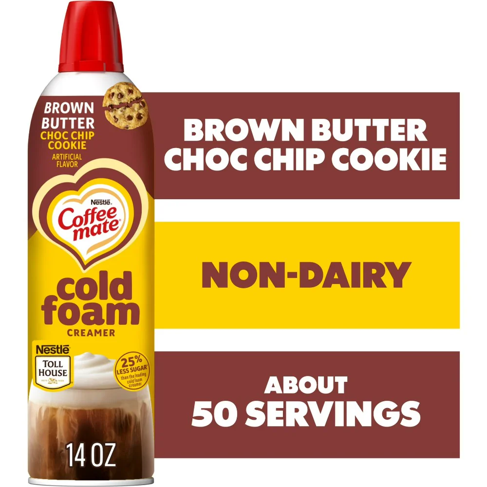 Coffee mate Non Dairy Butter Brown Chocolate Chip Flavoured Cold Foam Coffee Creamer 14oz (414ml) - Image 2