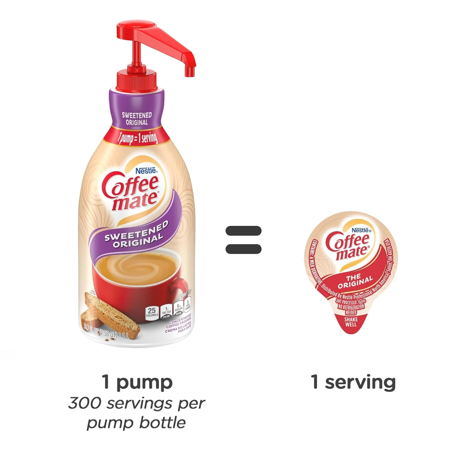 Coffee Mate Sweetened Original Pump Creamer 50.7oz (1.5L) - Image 2