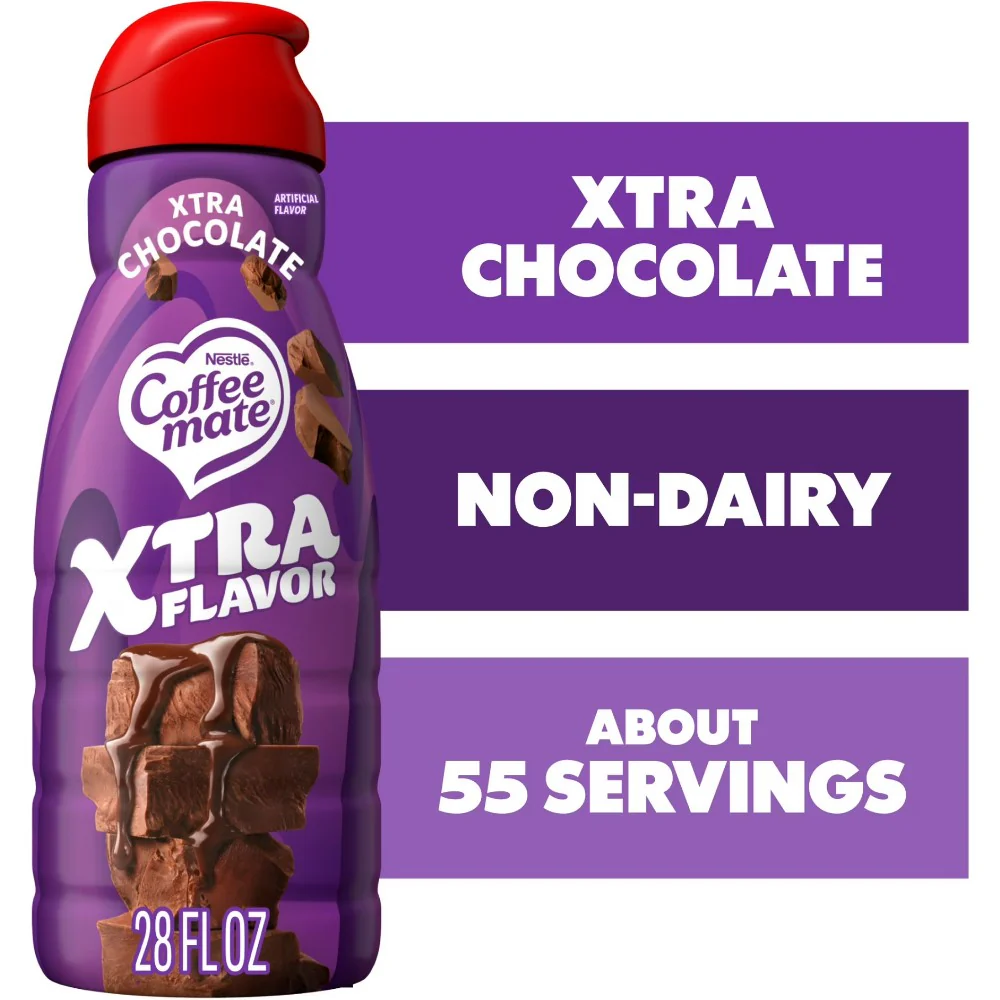 Coffee Mate Xtra Chocolate Flavour Liquid Non-Dairy Coffee Creamer 28oz (828ml) Best Before 08/12/2025 - Image 2