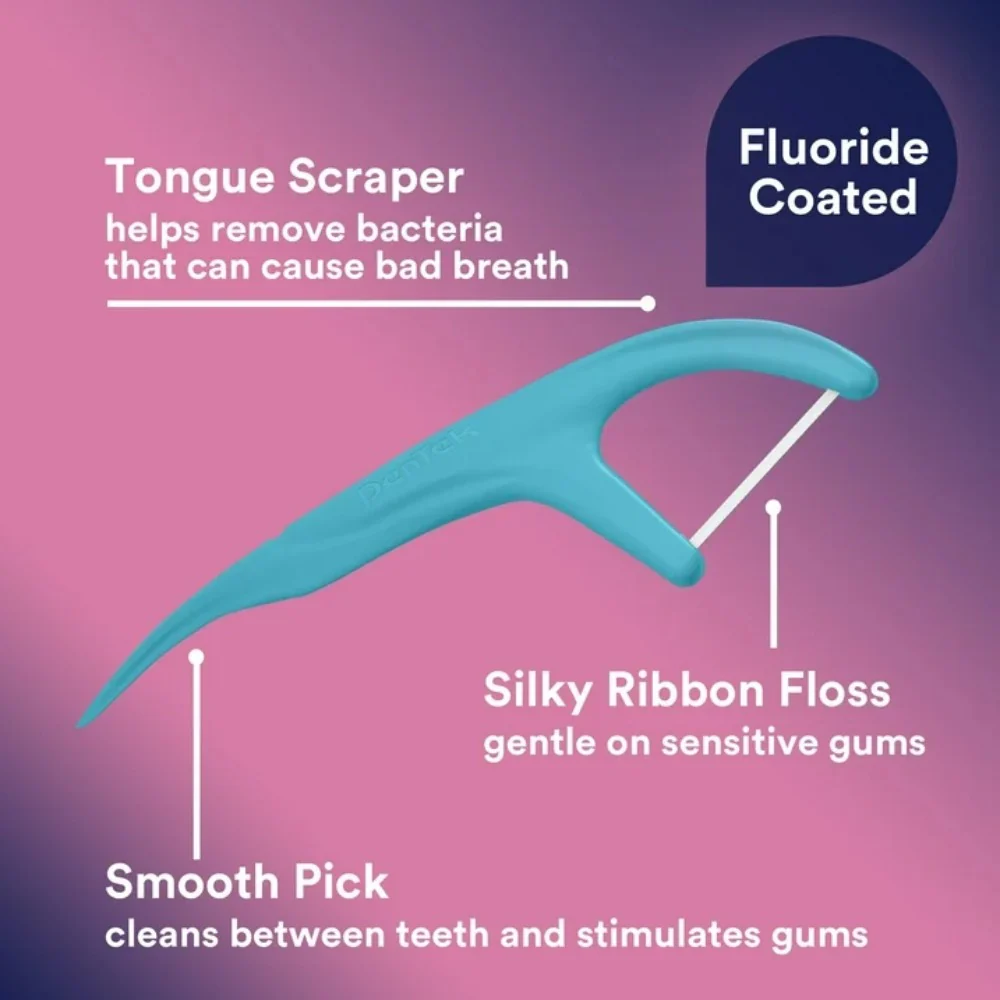 DenTek Comfort Clean Sensitive Gums Floss Picks, Soft & Silky Ribbon, 150 Count - Image 3