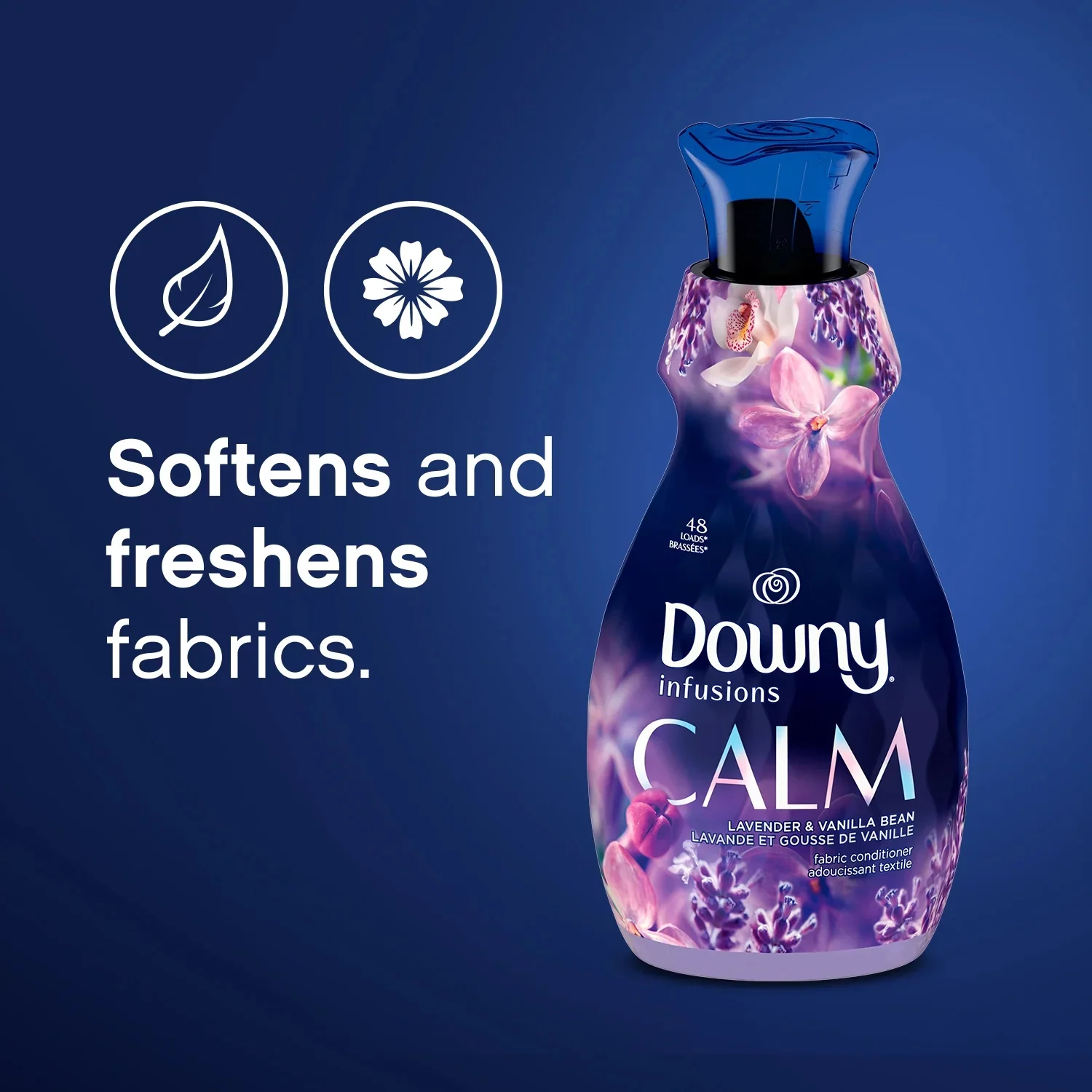 Downy Infusions, Calm Lavender I 83 Loads Liquid Fabric Softener I 56oz (1.65L) - Image 2