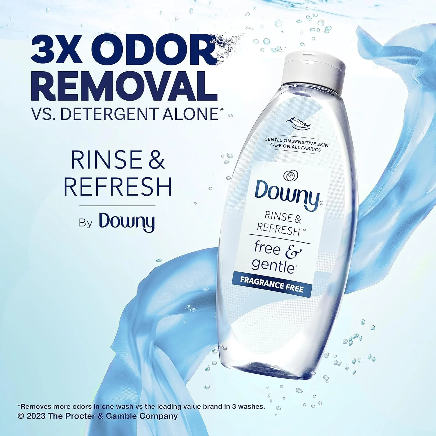 Downy Rinse & Refresh Free & Gentle Laundry Odor Remover and Fabric Softener I 48oz (1.43L) - Image 2