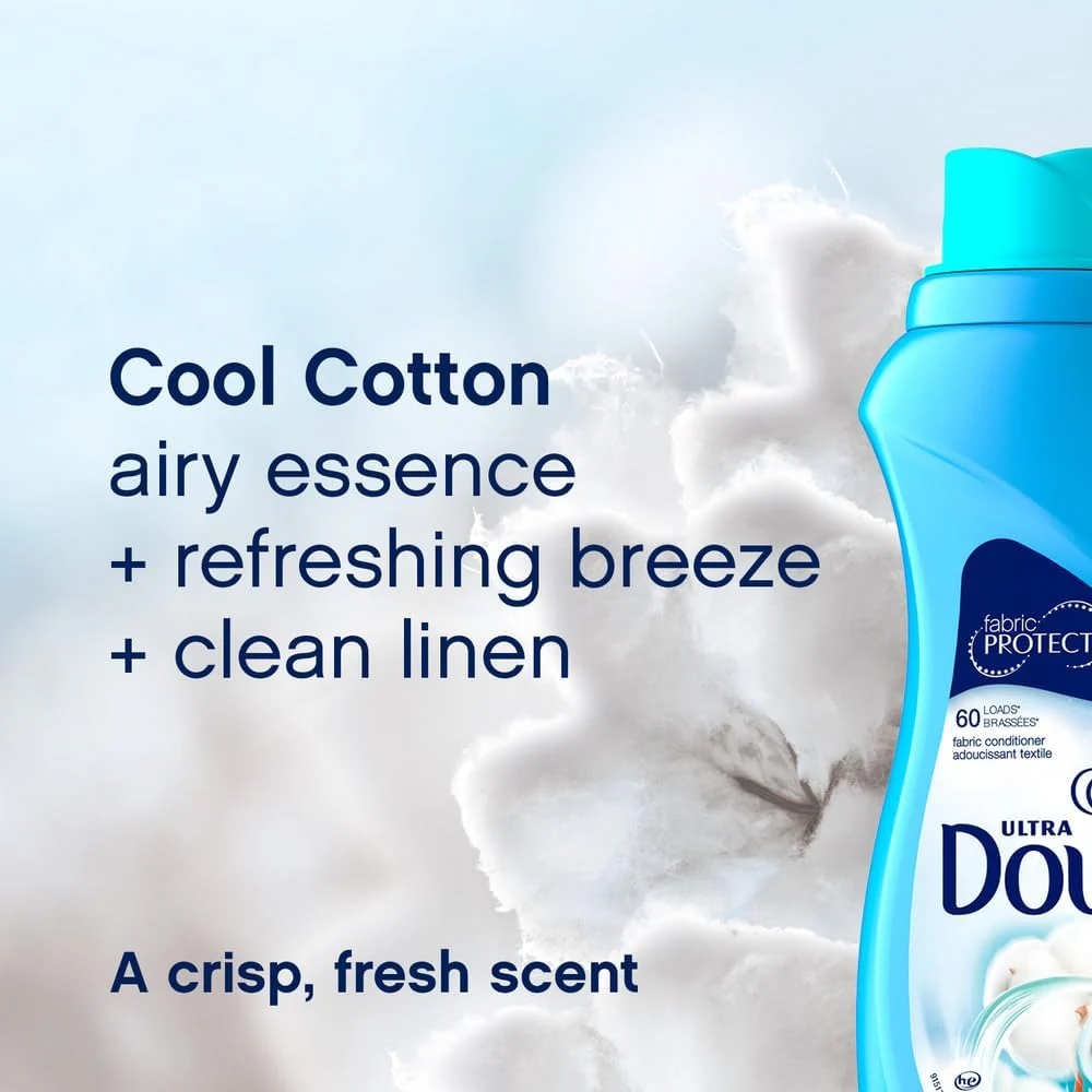 Downy Soft Cool Cotton Laundry  Fabric Softener 2 in 1 77oz (2.3L) - Image 5