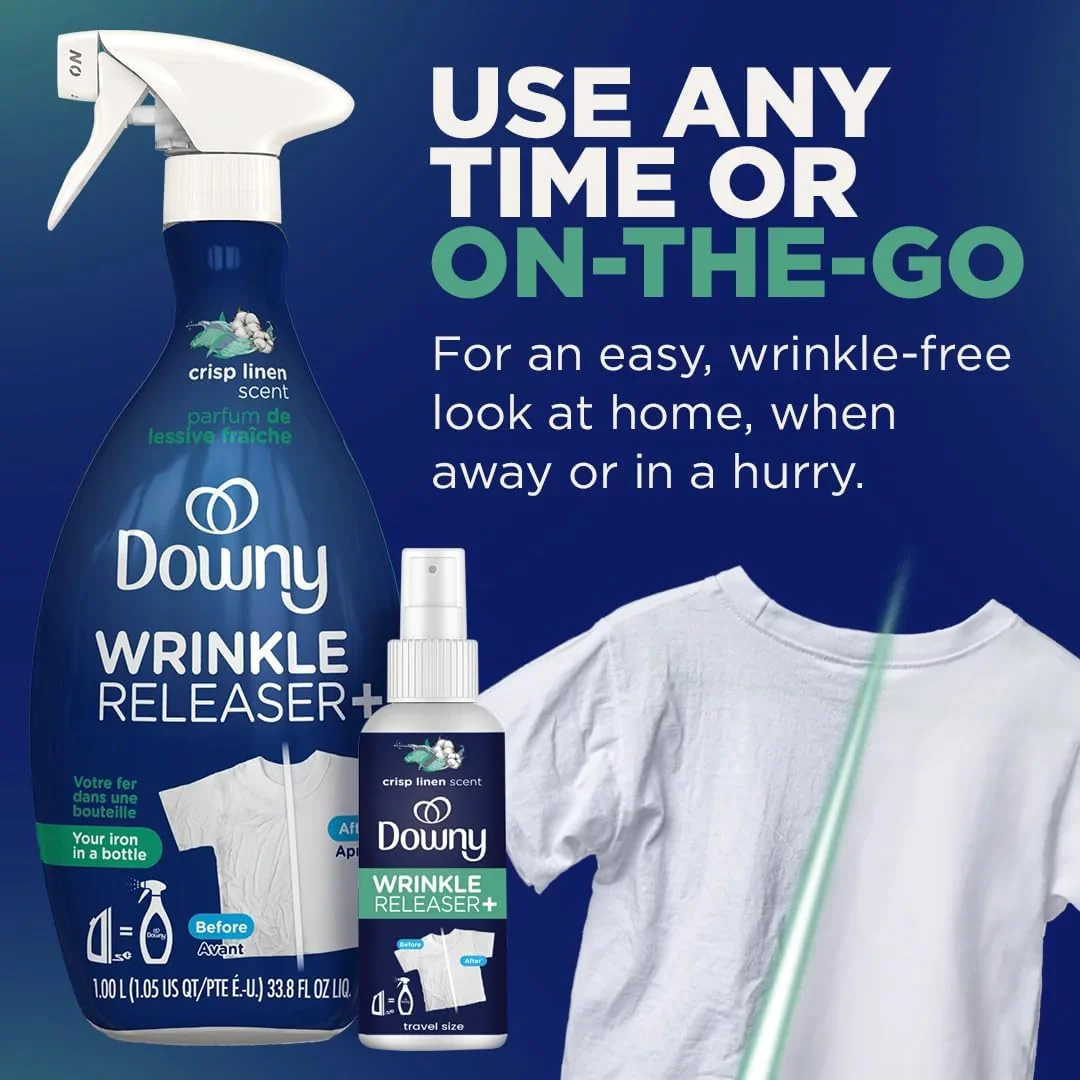 Downy Wrinkle Releaser Fabric Refresher Crisp Linen Scent 33.8oz (1L) - Image 4