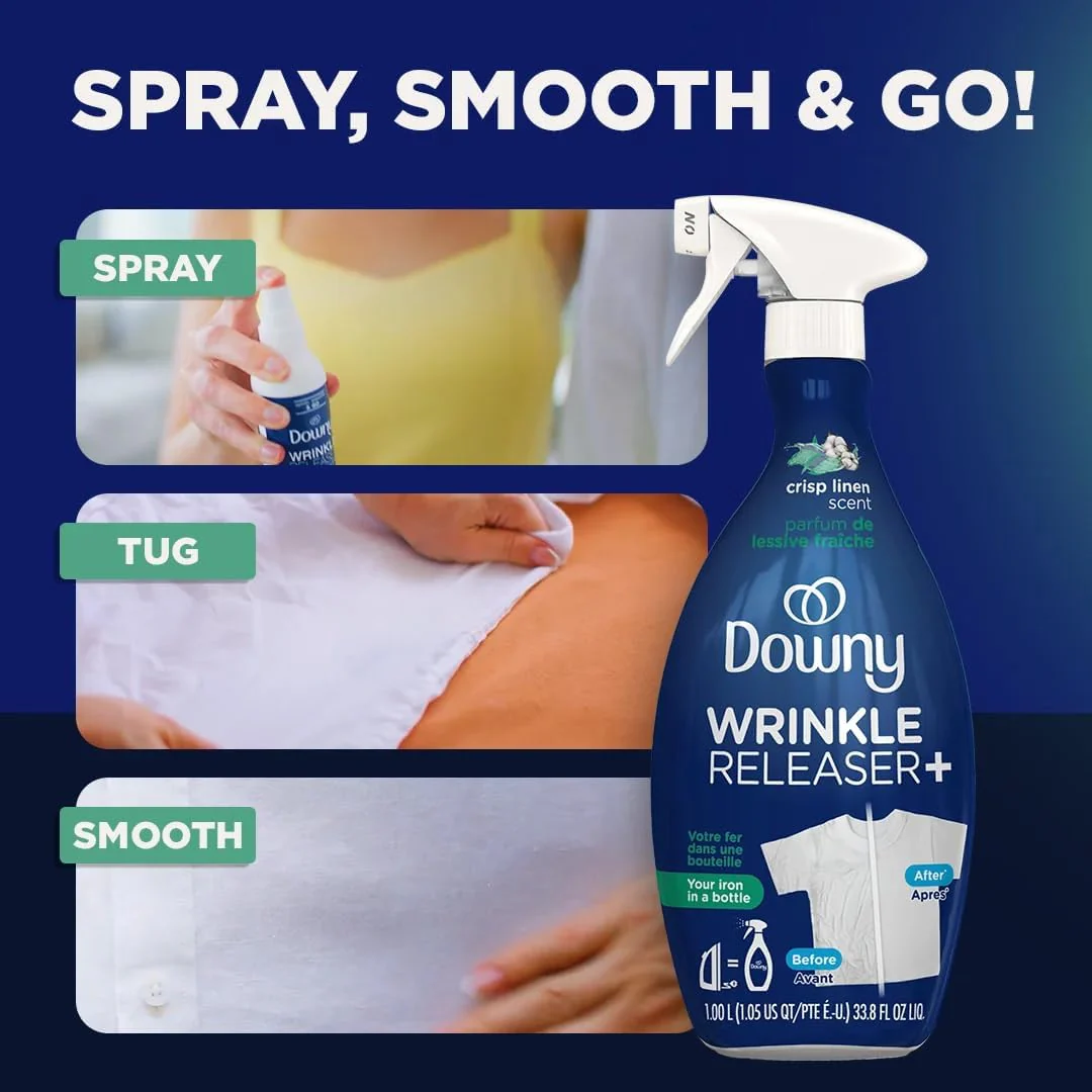 Downy Wrinkle Releaser Fabric Refresher Crisp Linen Scent 33.8oz (1L) - Image 6