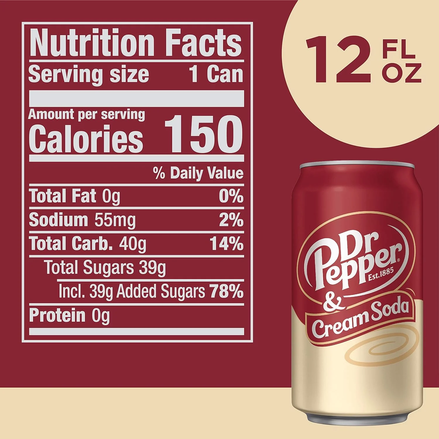 Dr Pepper Cream Soda (355ml) - Image 3