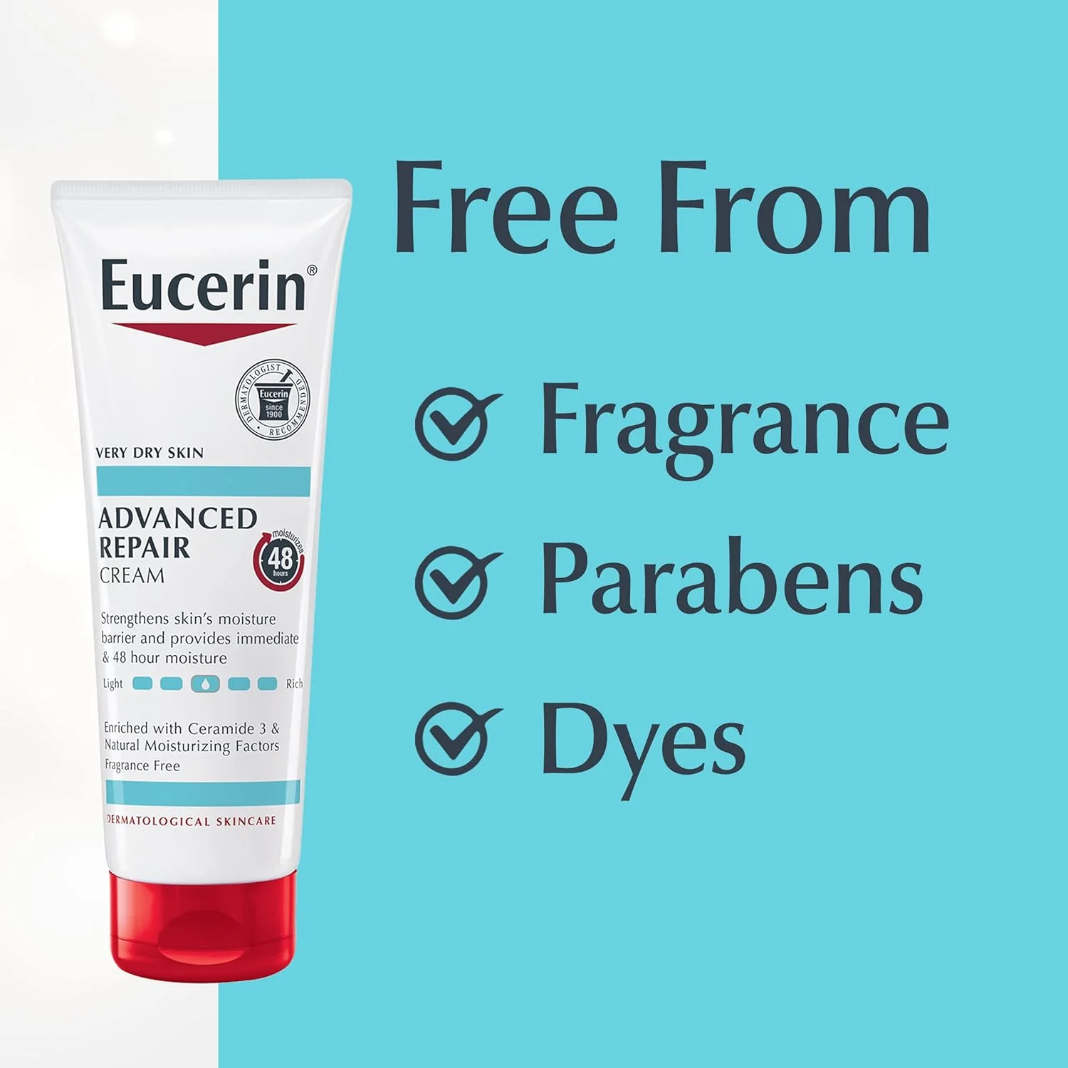 Eucerin Advanced Repair Body Cream for Very Dry Skin, 48-Hour Moisturizer 8oz (226g) - Image 2