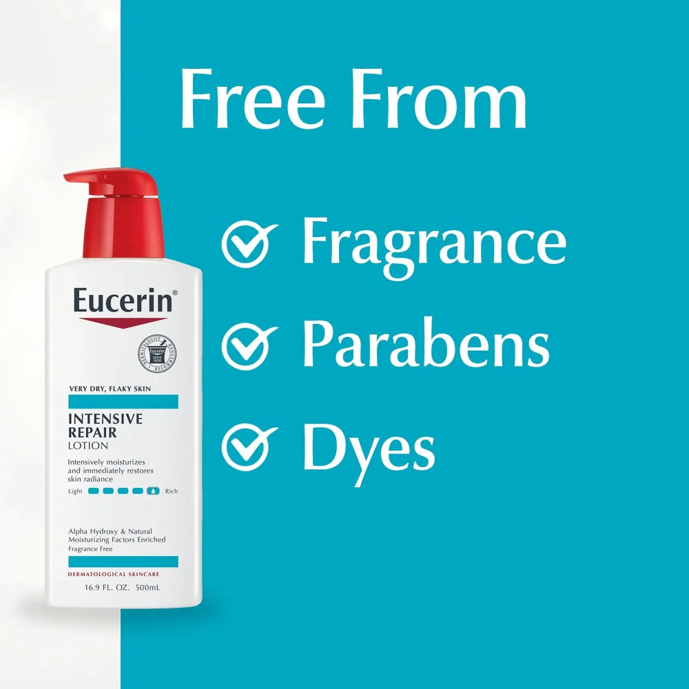 Eucerin Intense Repair Lotion Fragrance Free Body Moisturizer 16.9oz (500ml) - Image 4