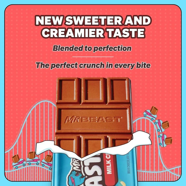 Feastbles Mr Beast Milk Crunch Chocolate Bar 35g - Image 3