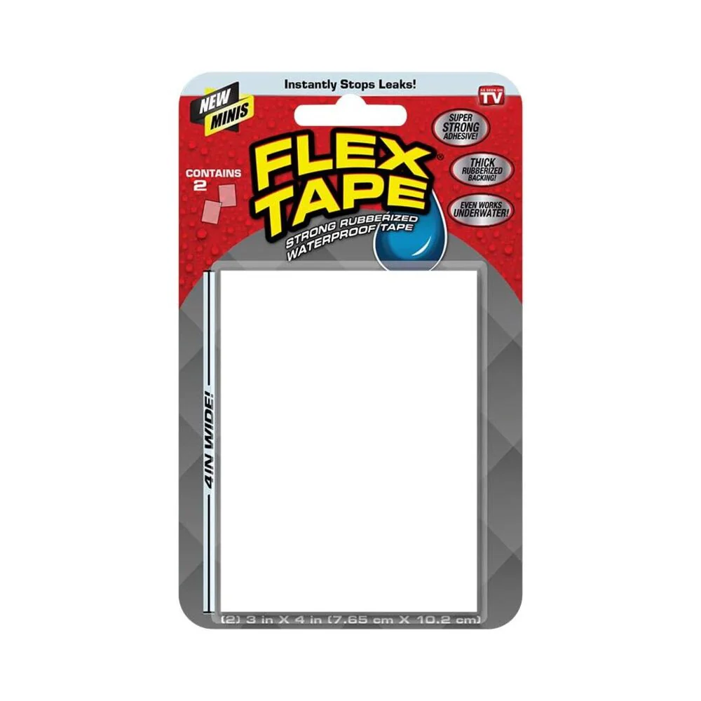 Flex Tape Mini Super Strong Waterproof Tape, White 7.65cm x 10.2cm x 2 - Image 4