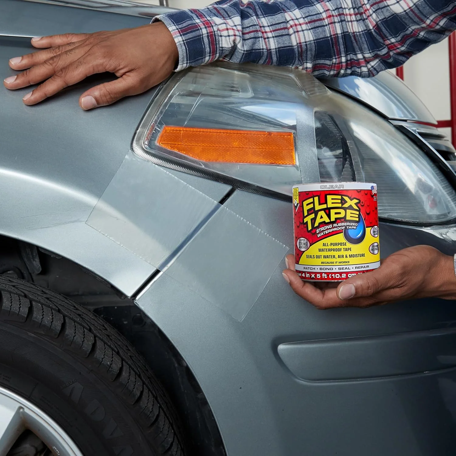 Flex Tape Rubberized Waterproof Tape, 4 inches x 5 feet, Clear - Image 7