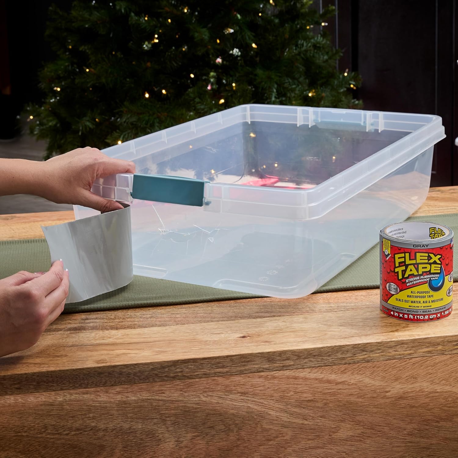 Flex Tape Rubberized Waterproof Tape, 4" x 5', Gray - Image 3