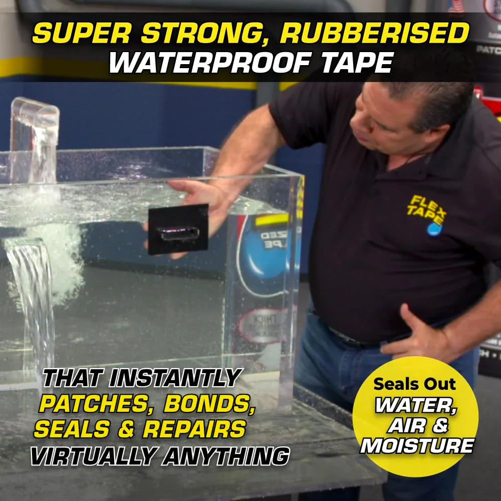 Flex Tape Rubberized Waterproof Tape, 4" x 5', White - Image 6