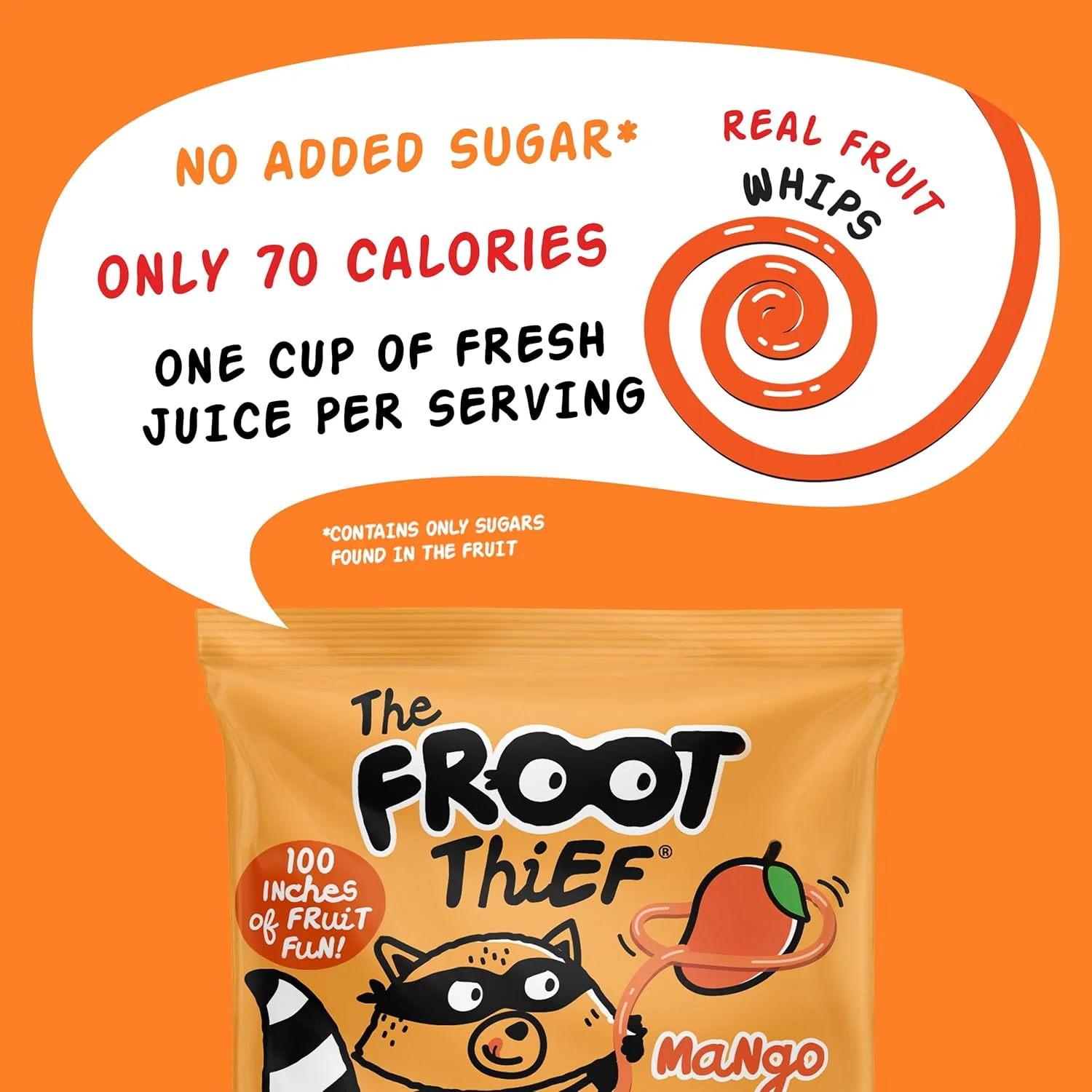 Froot Thief Mango Fruit Whip multipack 5 x20g Kids Snacks - Image 4