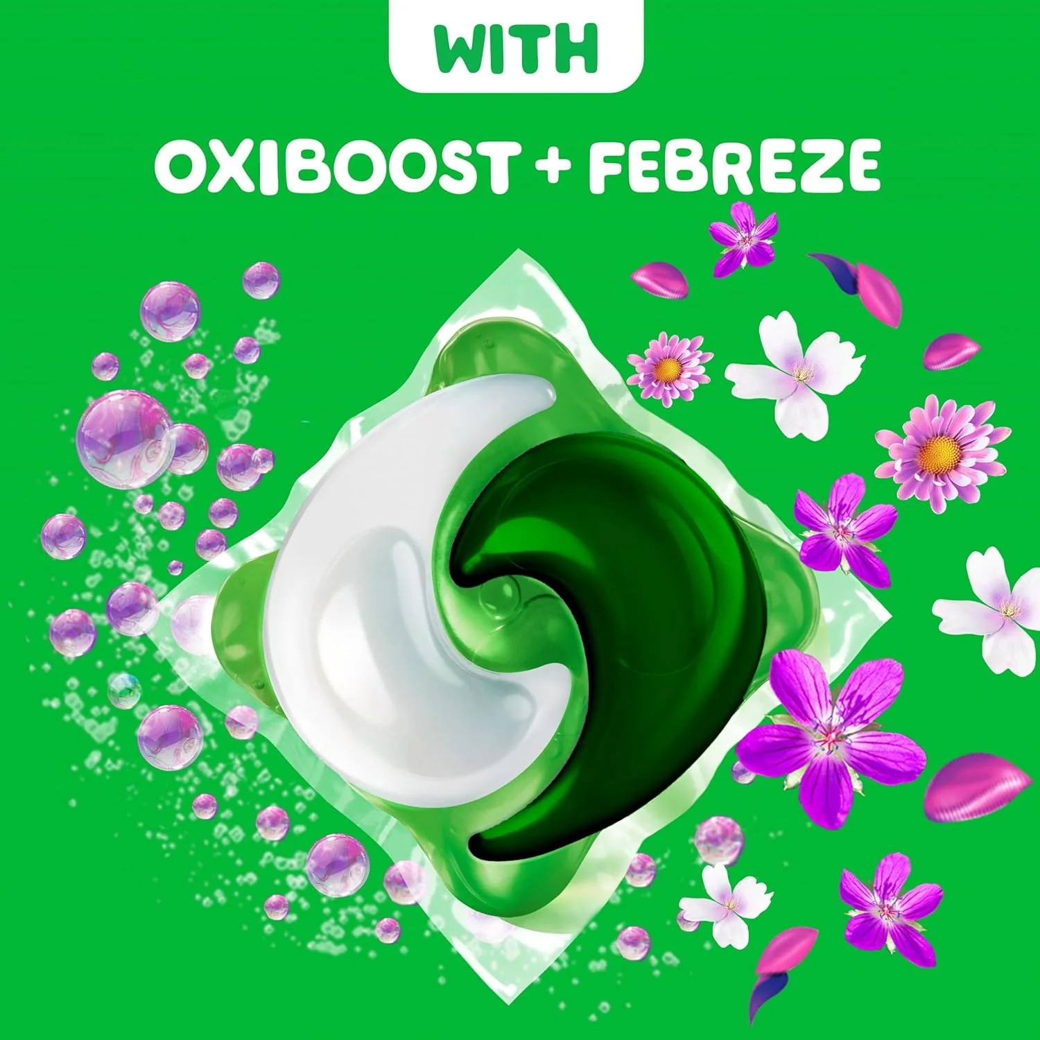 Gain Flings Laundry Detergent Soap Pacs, 3-in-1 Oxi Boost and Febreze, Moonlight Breeze Scent, 60 Count - Image 6