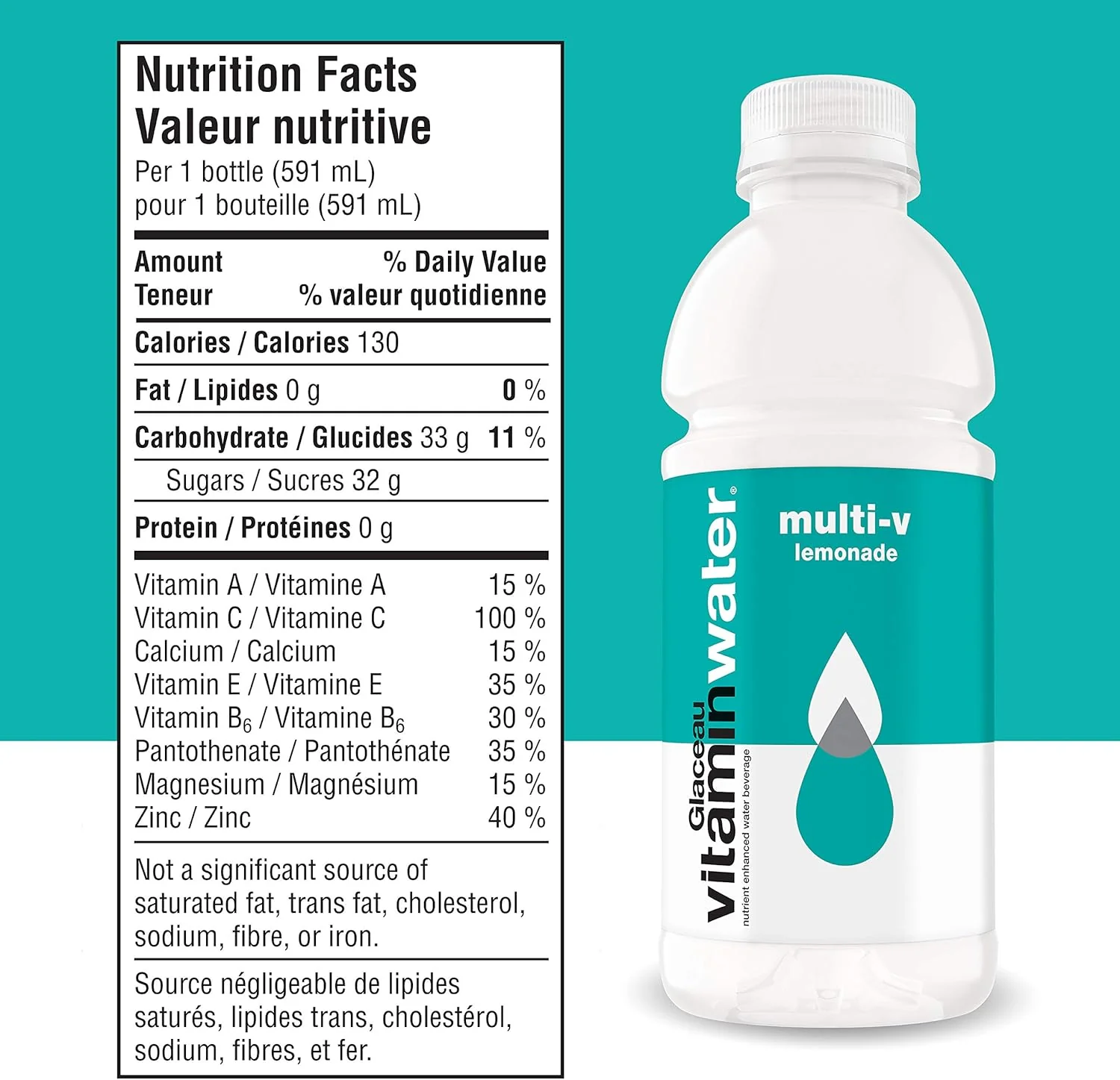 Glaceau Vitaminwater Multi V 20oz (591ml) - Image 2