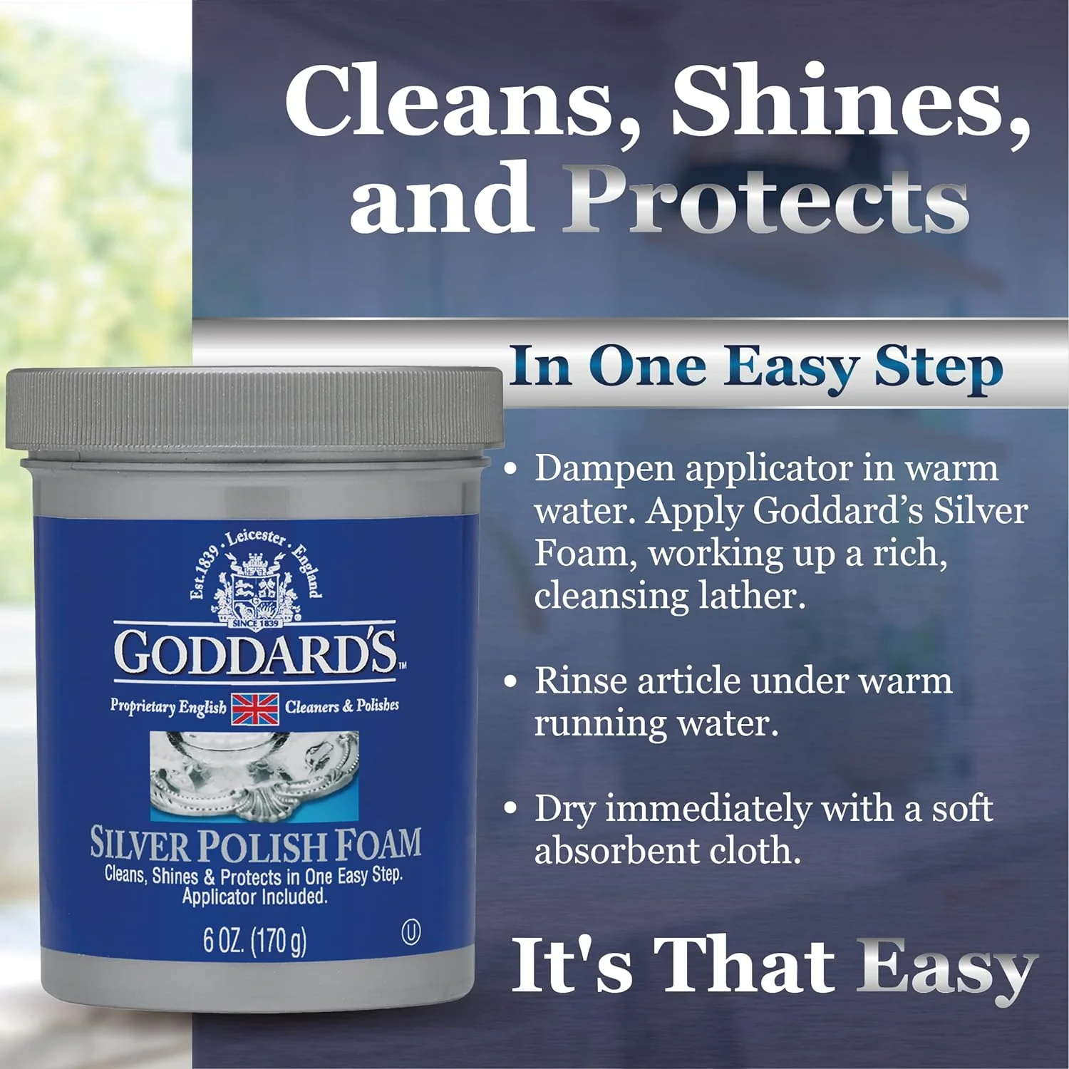 Goddards Silver Foam Tarnish Remover 6oz (170g) - Image 3