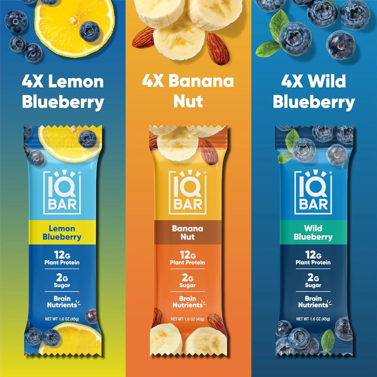 IQBAR Brain and Body Plant Protein Bars I Fruit Lovers Variety Pack I Low Sugar Keto Energy Bar I 12g Protein - Image 2