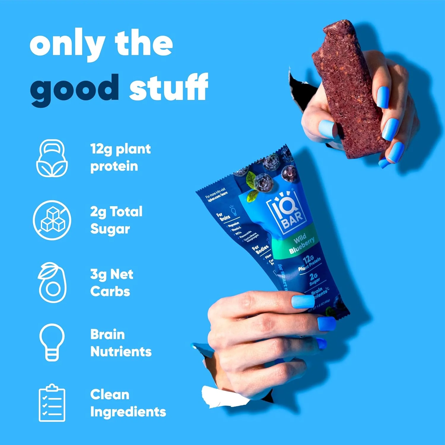 IQBAR Brain and Body Plant Protein Bars I Fruit Lovers Variety Pack I Low Sugar Keto Energy Bar I 12g Protein - Image 3