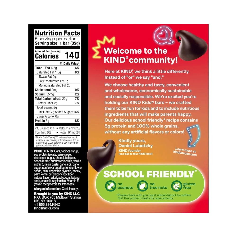 Kind Kids Chocolate Chip Bar 1.2oz (35g) 5 Bars - Image 6