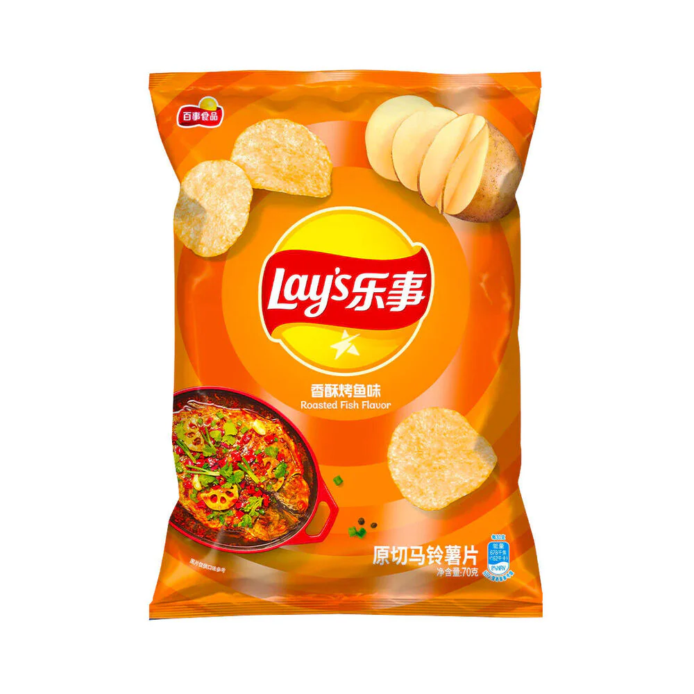 Lay's Roasted Fish Flavour 70g Best Before 27/01/2025