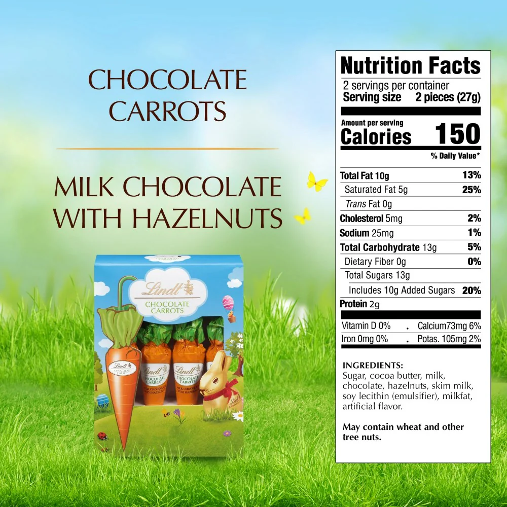 Lindt Easter Chocolate Carrots 4pk 1.9oz (54g) - Image 5