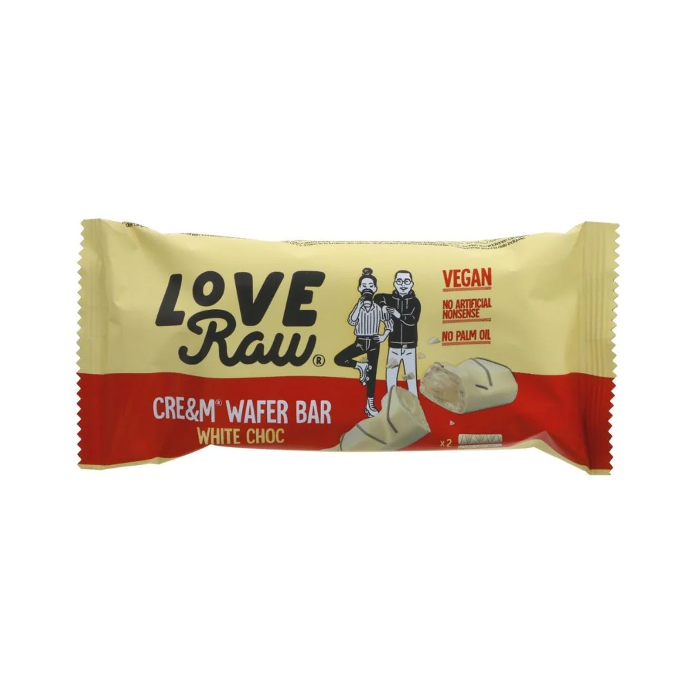 LoveRaw Cream Wafer Bar Vegan  White Chocolate 43g