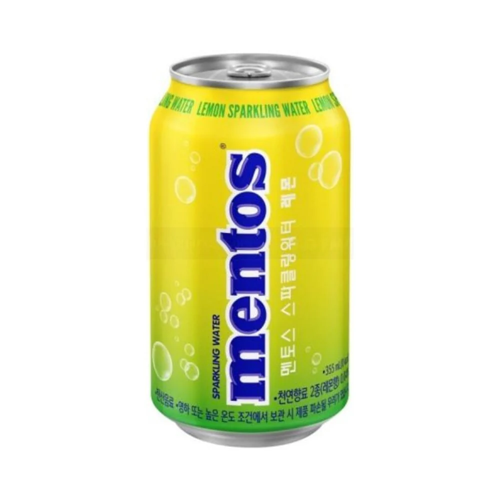 Mentos Lemon Flavoured Sparkling Water 355ml I Korea