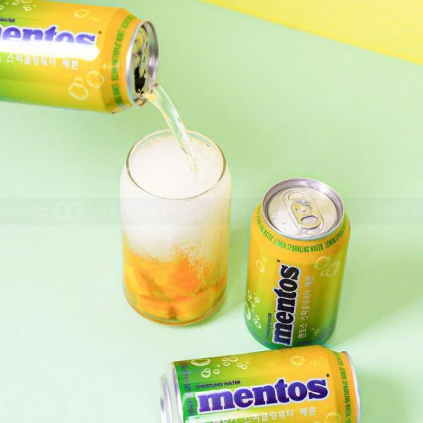 Mentos Lemon Flavoured Sparkling Water 355ml I Korea - Image 2