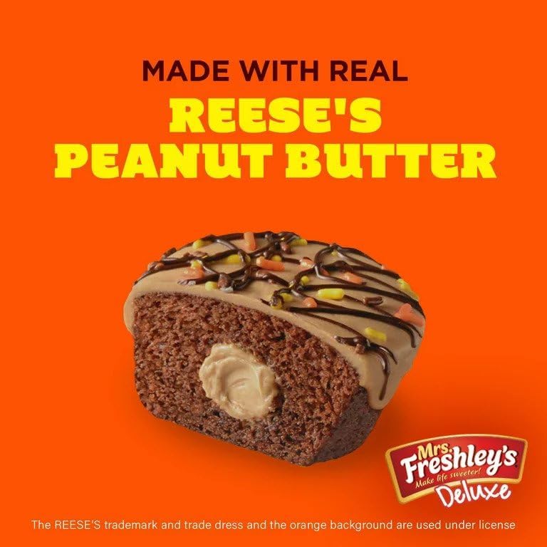 Mrs. Freshley's Deluxe Reese's Peanut Butter Cakes - 6 Individually wrapped Cupcakes, 13oz (396g) - Image 2