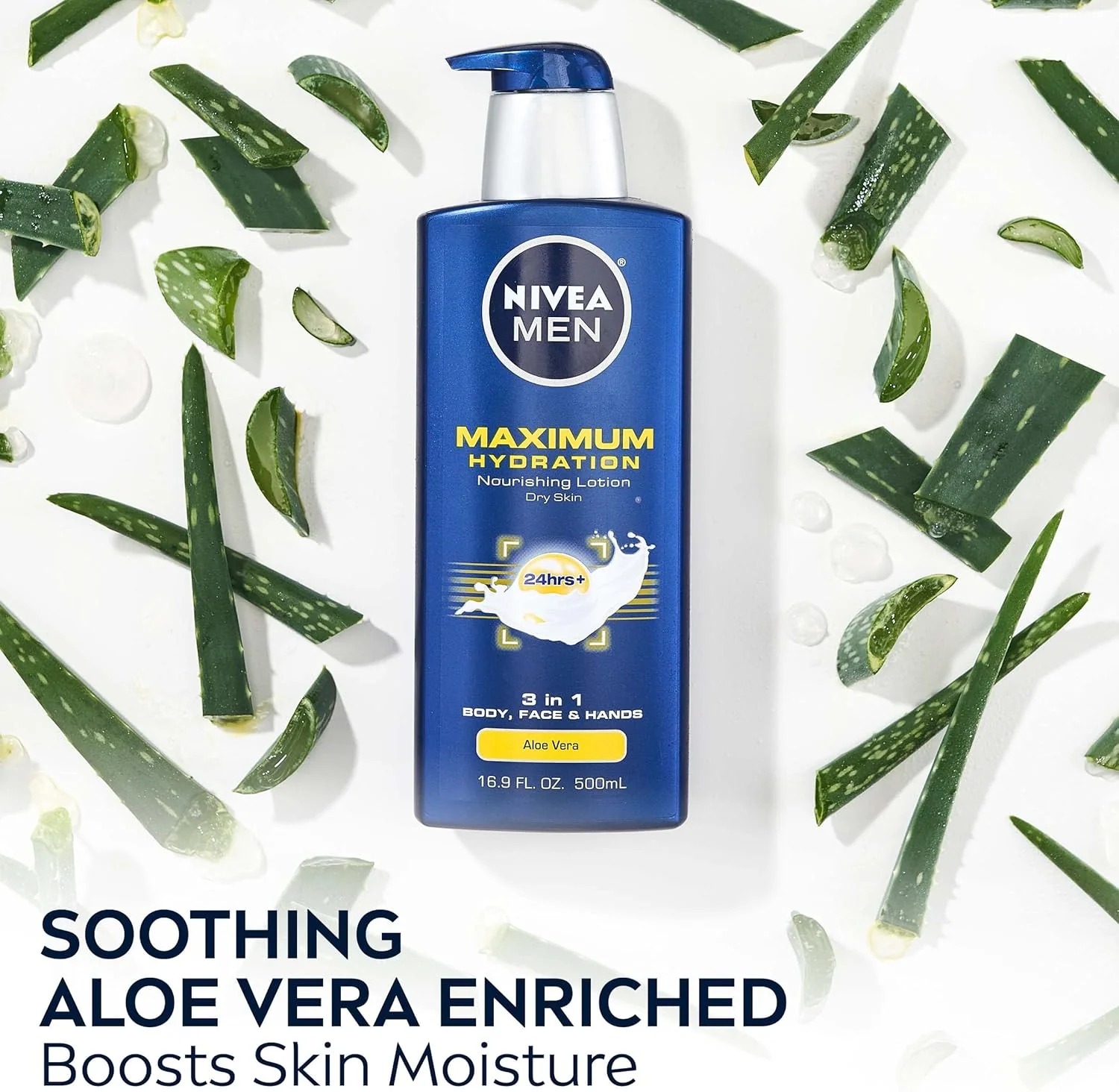 Nivea For Men Maximum Hydration Nourishing Lotion for Dry Skin 3-in-1 I 16.9oz (500ml) - Image 6