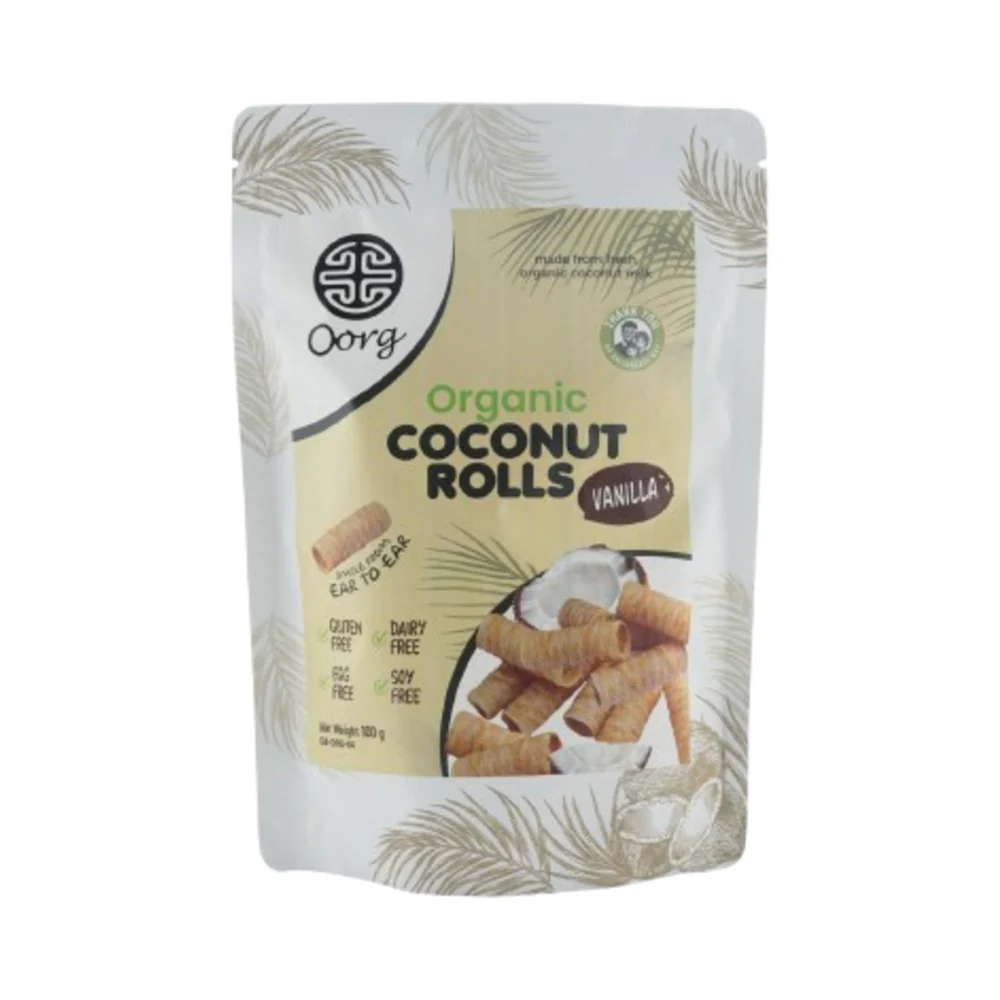 Oorg Coconut Rolls Vanilla 100g